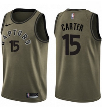 Youth Nike Toronto Raptors 15 Vince Carter Swingman Green Salute to Service NBA Jersey