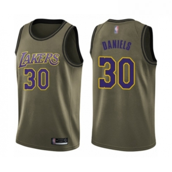 Youth Los Angeles Lakers 30 Troy Daniels Swingman Green Salute to Service Basketball Jersey