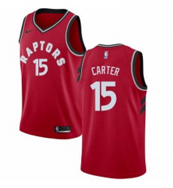 Youth Nike Toronto Raptors 15 Vince Carter Swingman Red Road NBA Jersey Icon Edition