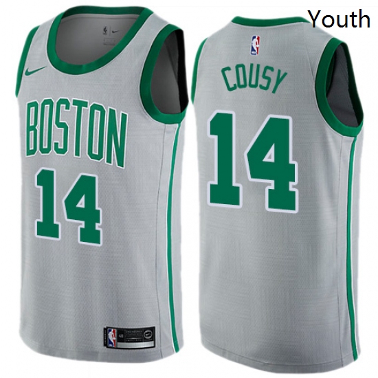 Youth Nike Boston Celtics 14 Bob Cousy Swingman Gray NBA Jersey City Edition