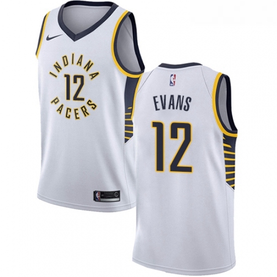 Youth Nike Indiana Pacers 12 Tyreke Evans Swingman White NBA Jersey Association Edition