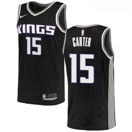 Youth Nike Sacramento Kings 15 Vince Carter Authentic Black NBA Jersey Statement Edition