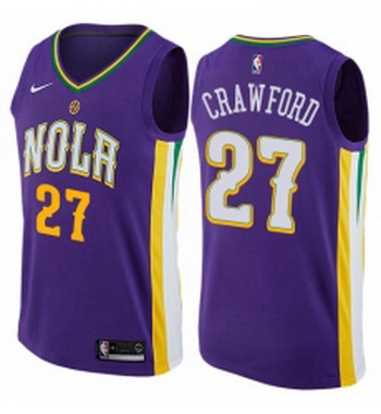 Youth Nike New Orleans Pelicans 27 Jordan Crawford Swingman Purple NBA Jersey City Edition