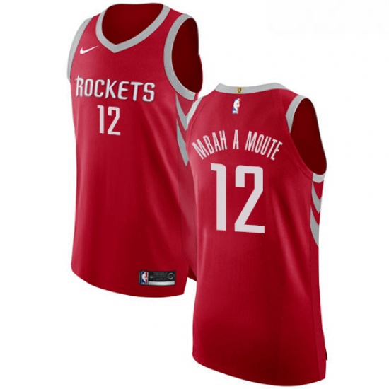 Youth Nike Houston Rockets 12 Luc Mbah a Moute Authentic Red Road NBA Jersey Icon Edition