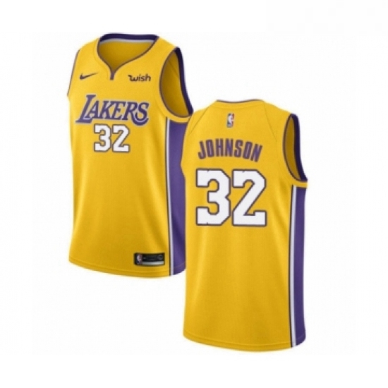 Youth Los Angeles Lakers 32 Magic Johnson Swingman Gold Home Basketball Jersey Icon Edition