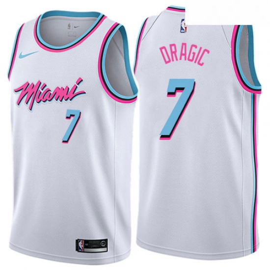 Youth Nike Miami Heat 7 Goran Dragic Swingman White NBA Jersey City Edition