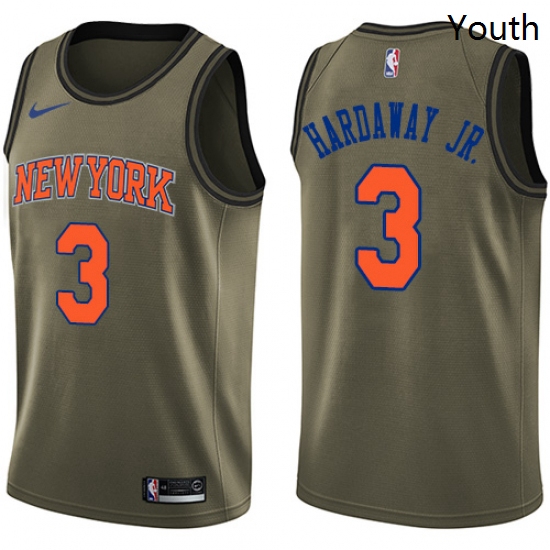 Youth Nike New York Knicks 3 Tim Hardaway Jr Swingman Green Salute to Service NBA Jersey