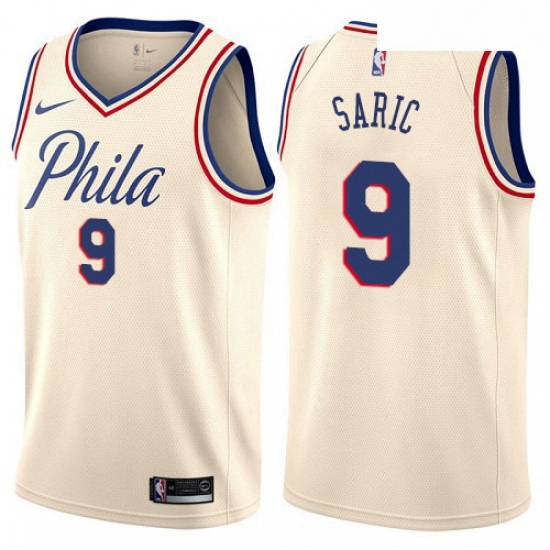 Youth Nike Philadelphia 76ers 9 Dario Saric Swingman Cream NBA Jersey City Edition