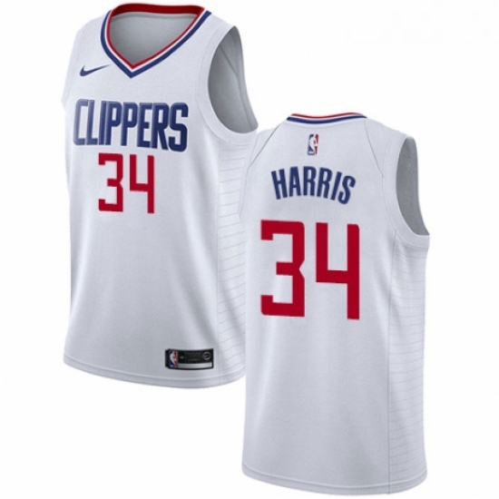 Youth Nike Los Angeles Clippers 34 Tobias Harris Authentic White NBA Jersey Association Edition