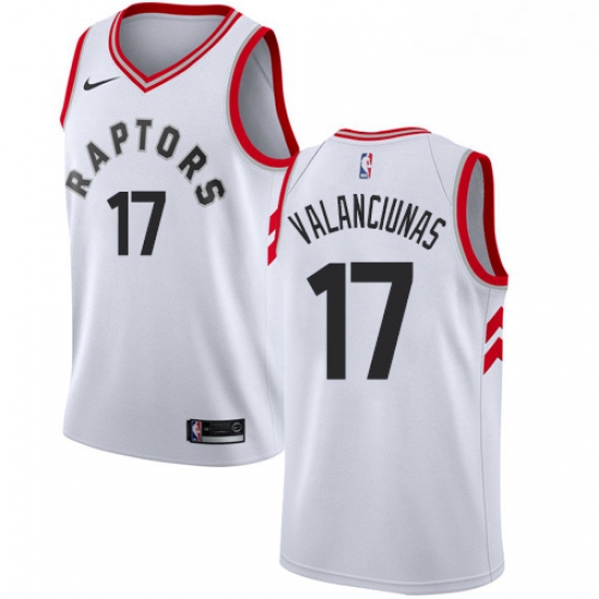 Youth Nike Toronto Raptors 17 Jonas Valanciunas Swingman White NBA Jersey Association Edition