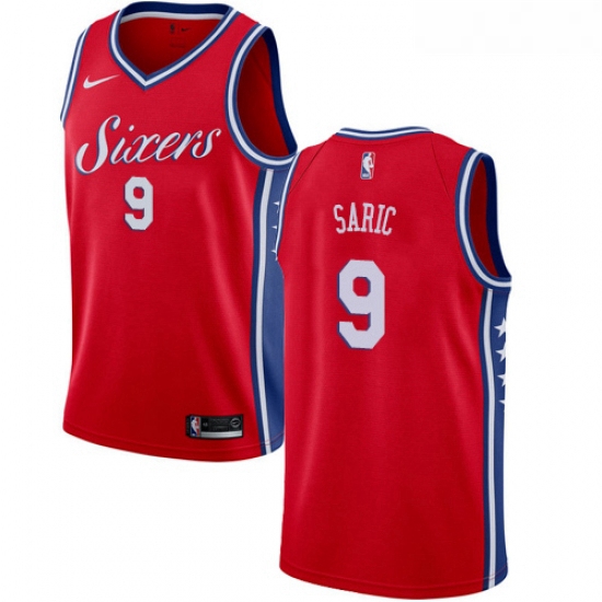 Youth Nike Philadelphia 76ers 9 Dario Saric Swingman Red Alternate NBA Jersey Statement Edition