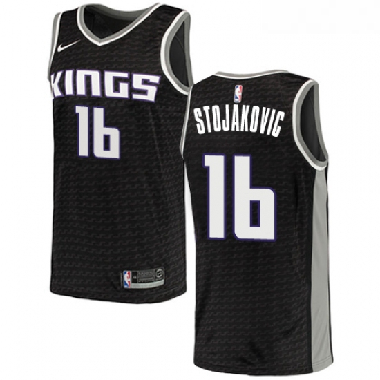 Youth Nike Sacramento Kings 16 Peja Stojakovic Authentic Black NBA Jersey Statement Edition