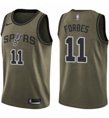 Youth Nike San Antonio Spurs 11 Bryn Forbes Swingman Green Salute to Service NBA Jersey