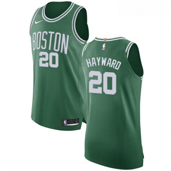 Youth Nike Boston Celtics 20 Gordon Hayward Authentic GreenWhite No Road NBA Jersey Icon Edition