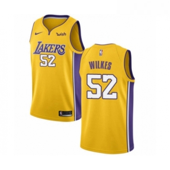 Youth Los Angeles Lakers 52 Jamaal Wilkes Swingman Gold Home Basketball Jersey Icon Edition