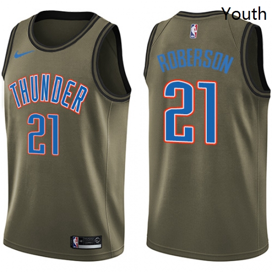 Youth Nike Oklahoma City Thunder 21 Andre Roberson Swingman Green Salute to Service NBA Jersey