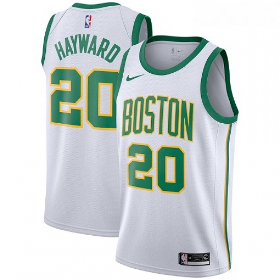 Youth Nike Boston Celtics 20 Gordon Hayward Swingman White NBA Jersey City Edition