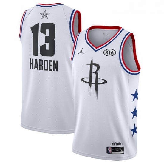 Youth Nike Houston Rockets 13 James Harden White Basketball Jordan Swingman 2019 All Star Game Jerse