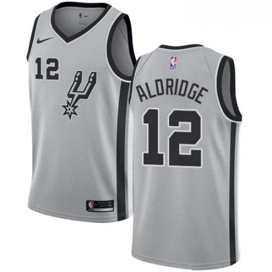 Youth Nike San Antonio Spurs 12 LaMarcus Aldridge Authentic Silv