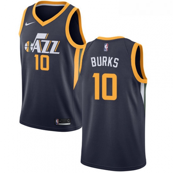 Youth Nike Utah Jazz 10 Alec Burks Swingman Navy Blue Road NBA Jersey Icon Edition