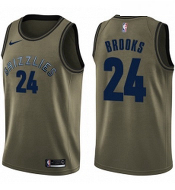 Youth Nike Memphis Grizzlies 24 Dillon Brooks Swingman Green Salute to Service NBA Jersey
