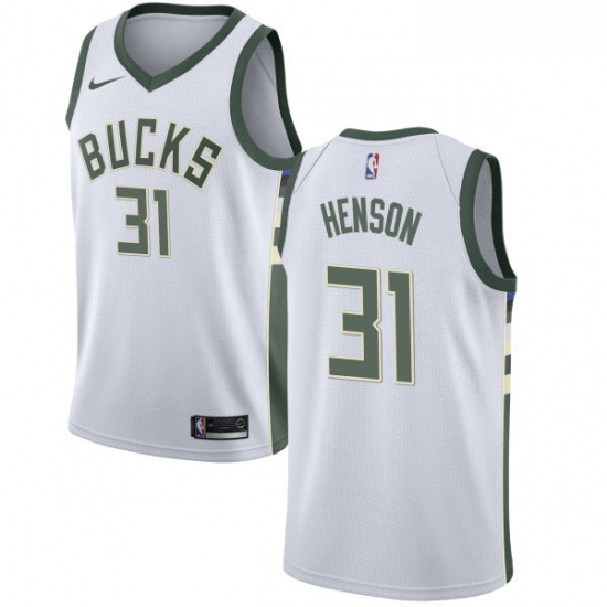 Youth Nike Milwaukee Bucks 31 John Henson Authentic White Home NBA Jersey Association Edition