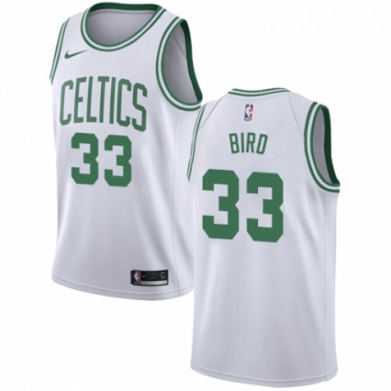 Youth Nike Boston Celtics 33 Larry Bird Authentic White NBA Jers