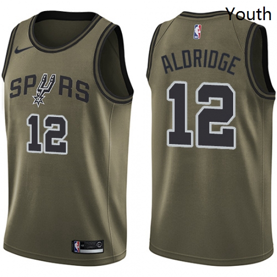 Youth Nike San Antonio Spurs 12 LaMarcus Aldridge Swingman Green