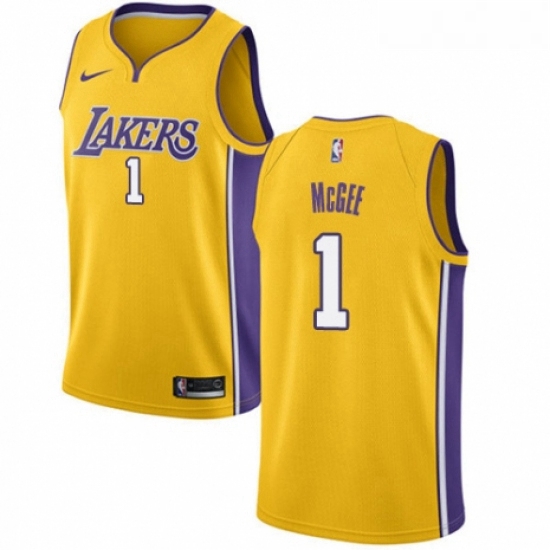 Youth Nike Los Angeles Lakers 1 JaVale McGee Swingman Gold NBA Jersey Icon Edition