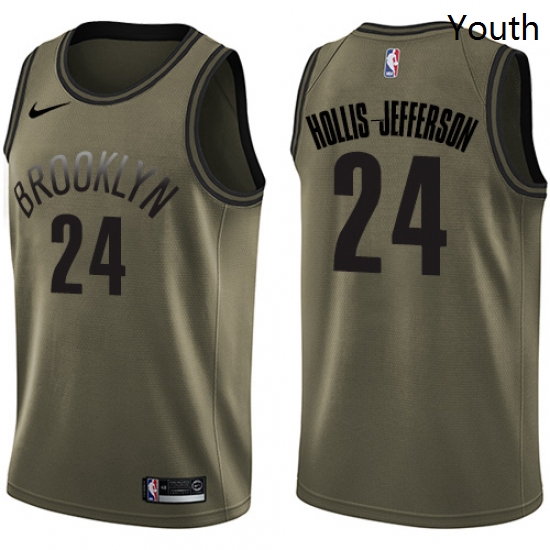 Youth Nike Brooklyn Nets 24 Rondae Hollis Jefferson Swingman Gre