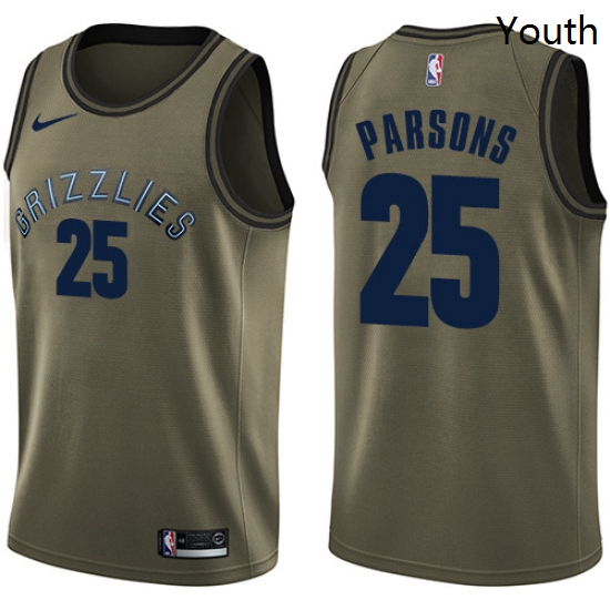 Youth Nike Memphis Grizzlies 25 Chandler Parsons Swingman Green Salute to Service NBA Jersey