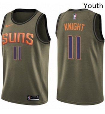 Youth Nike Phoenix Suns 11 Brandon Knight Swingman Green Salute to Service NBA Jersey