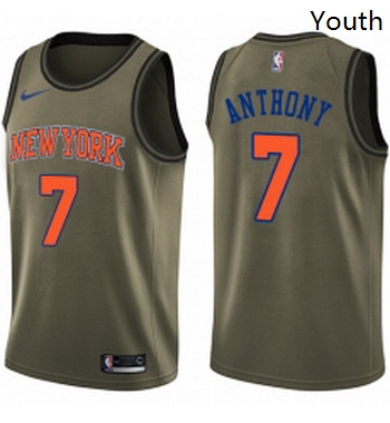 Youth Nike New York Knicks 7 Carmelo Anthony Swingman Green Salu