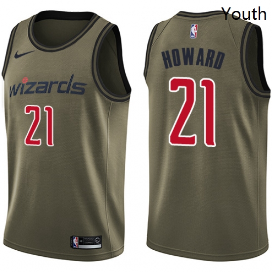 Youth Nike Washington Wizards 21 Dwight Howard Swingman Green Salute to Service NBA Jersey