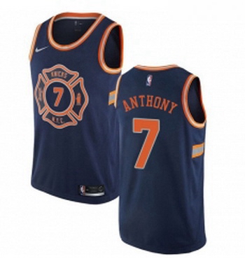 Youth Nike New York Knicks 7 Carmelo Anthony Swingman Navy Blue NBA Jersey City Edition