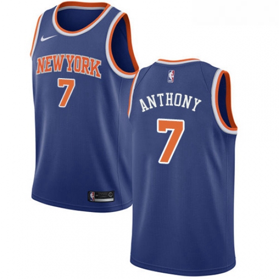 Youth Nike New York Knicks 7 Carmelo Anthony Swingman Royal Blue NBA Jersey Icon Edition