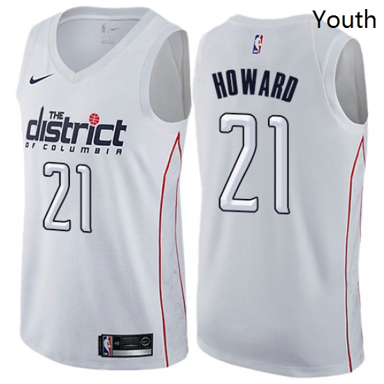 Youth Nike Washington Wizards 21 Dwight Howard Swingman White NBA Jersey City Edition