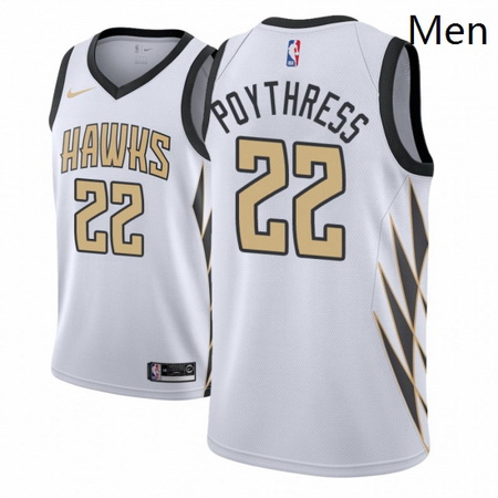 Men NBA 2018 19 Atlanta Hawks 22 Alex Poythress City Edition White Jersey