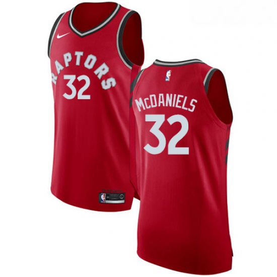 Youth Nike Toronto Raptors 32 KJ McDaniels Authentic Red Road NBA Jersey Icon Edition