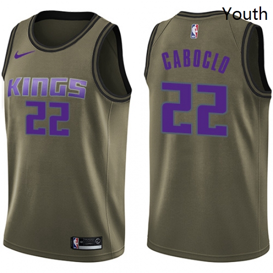Youth Nike Sacramento Kings 22 Bruno Caboclo Swingman Green Salu