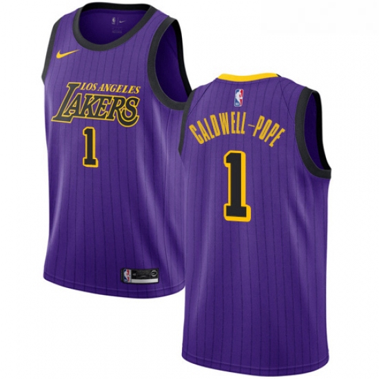 Youth Nike Los Angeles Lakers 1 Kentavious Caldwell Pope Swingman Purple NBA Jersey City Edition