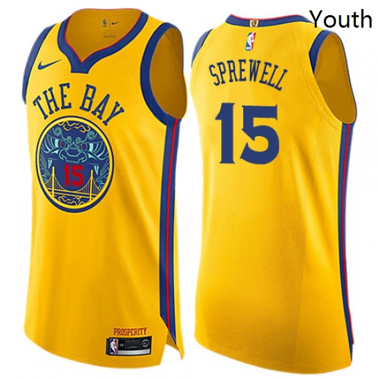 Youth Nike Golden State Warriors 15 Latrell Sprewell Swingman Go