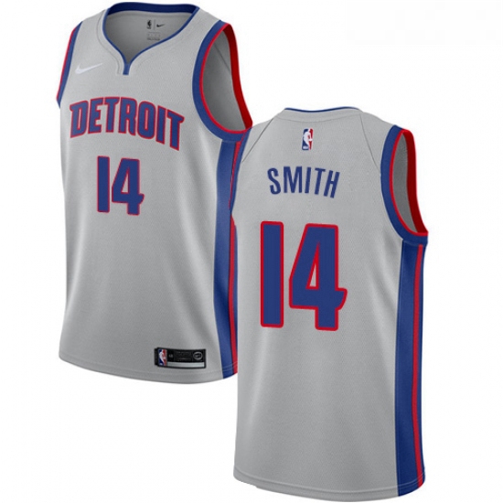 Youth Nike Detroit Pistons 14 Ish Smith Swingman Silver NBA Jersey Statement Edition