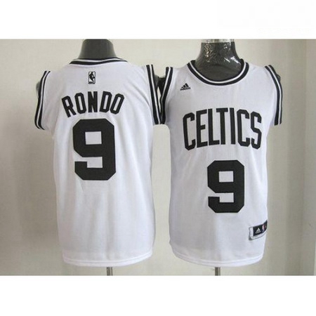 Celtics 9 Rajon Rondo WhiteBlack No Stitched NBA Jersey