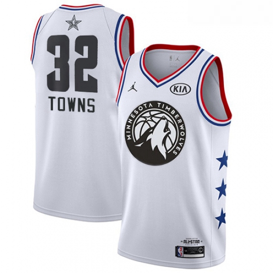 Youth Nike Minnesota Timberwolves 32 Karl Anthony Towns White NBA Jordan Swingman 2019 All Star Game