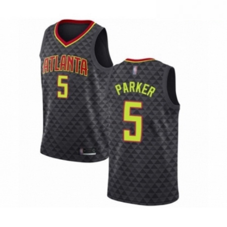 Mens Atlanta Hawks 5 Jabari Parker Authentic Black Basketball Jersey Icon Edition