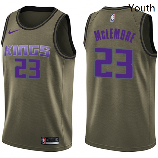 Youth Nike Sacramento Kings 23 Ben McLemore Swingman Green Salute to Service NBA Jersey