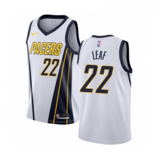 Youth Nike Indiana Pacers 22 T J Leaf White Swingman Jersey Earned Edition