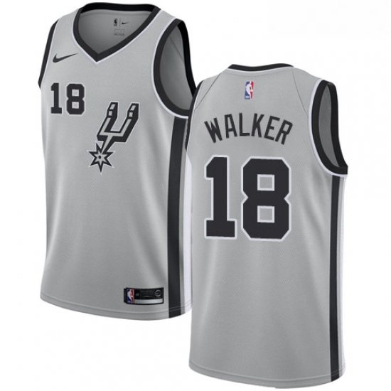 Youth Nike San Antonio Spurs 18 Lonnie Walker Swingman Silver NBA Jersey Statement Edition