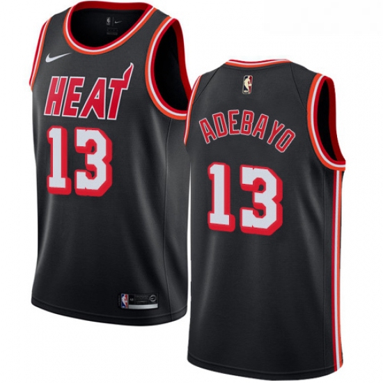 Youth Nike Miami Heat 13 Edrice Adebayo Authentic Black Black Fashion Hardwood Classics NBA Jersey